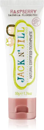 Jack n Jill Pasta do zębów dla dzieci - truskawkowa BIO (50 g) - bez fluoru, z organicznym ekstraktem z nagietka