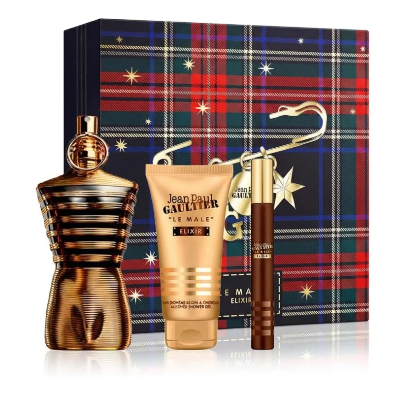 Le Male Elixir 125 ml + Perfumy MINI 10 ml + perfumowany żel pod prysznic dla mężczyzn 75 ml