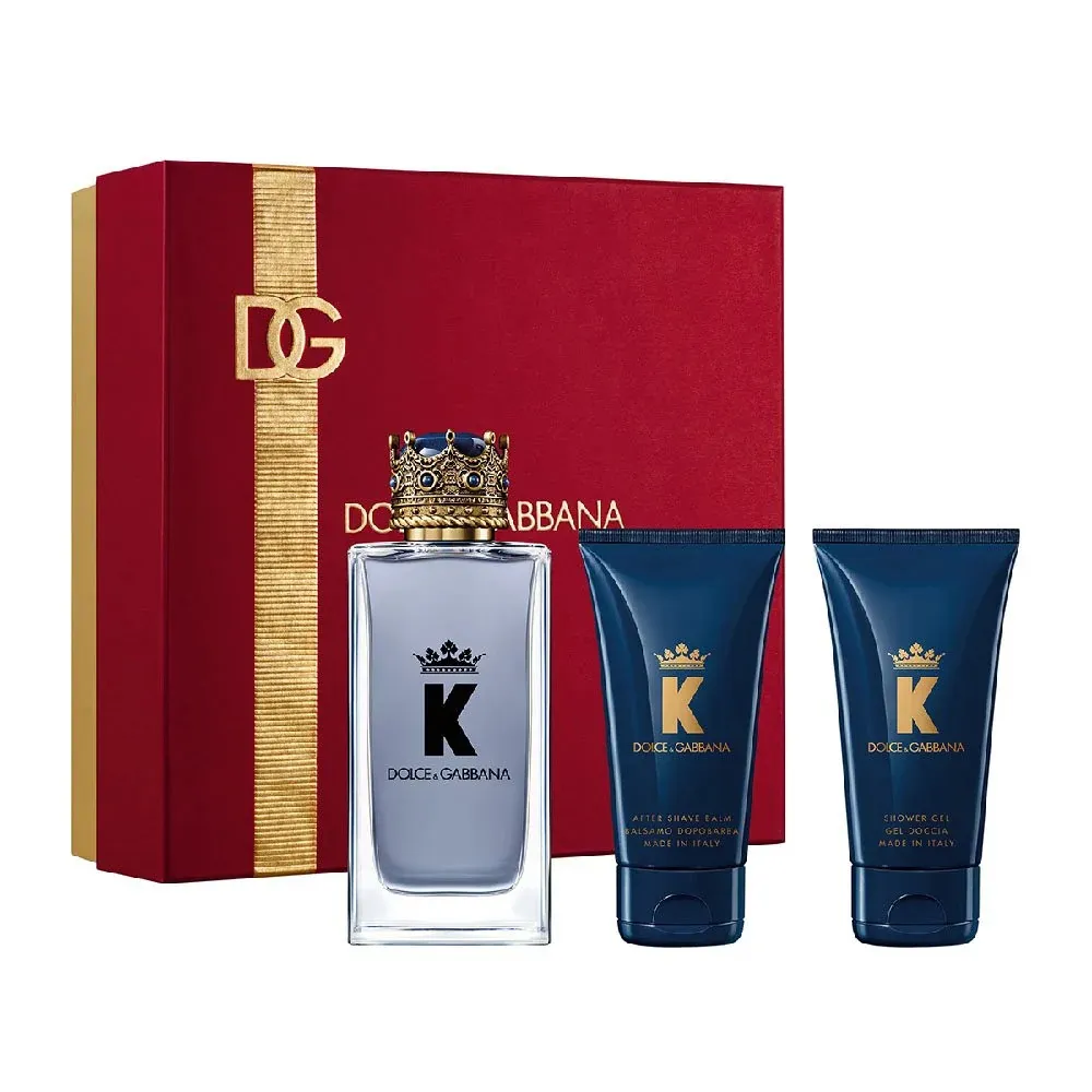 K by Dolce & Gabbana zestaw upominkowy (woda toaletowa 100 ml + balsam po goleniu 50 ml + żel pod prysznic) dla mężczyzn