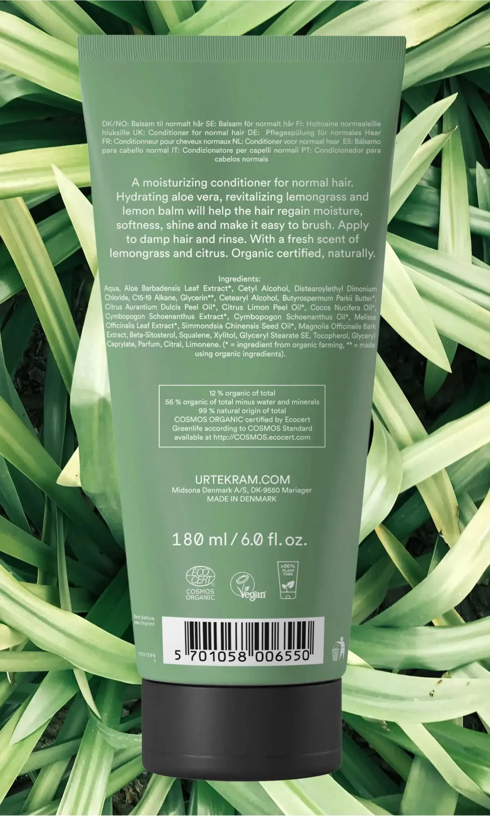 Urtekram Odżywka Trawa Cytrynowa 180 ml BIO