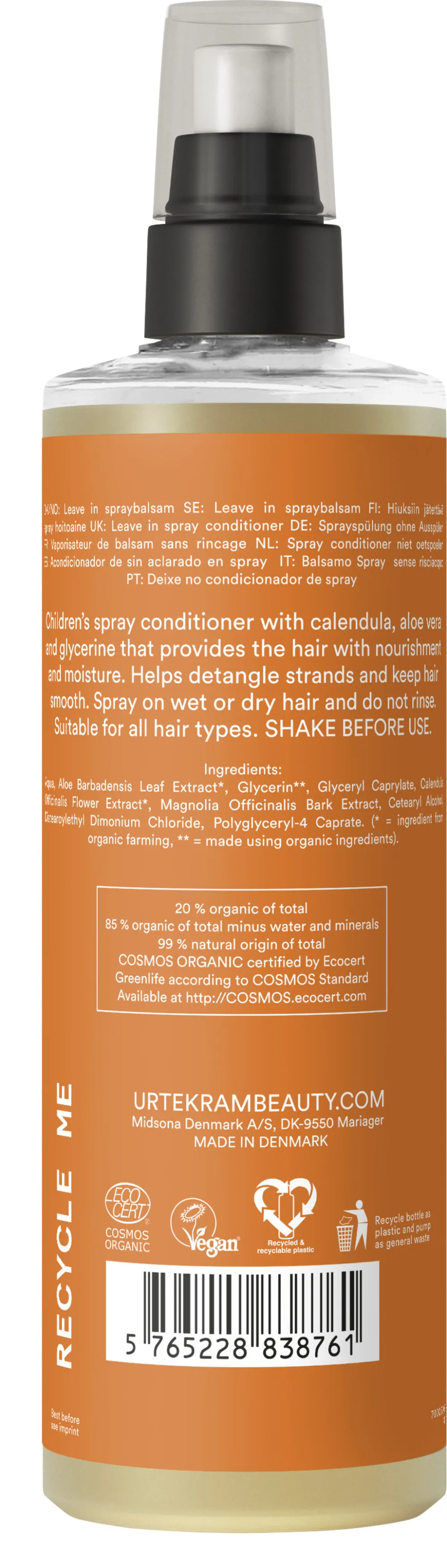 Urtekram Odżywka dla dzieci w sprayu 250ml BIO, VEG