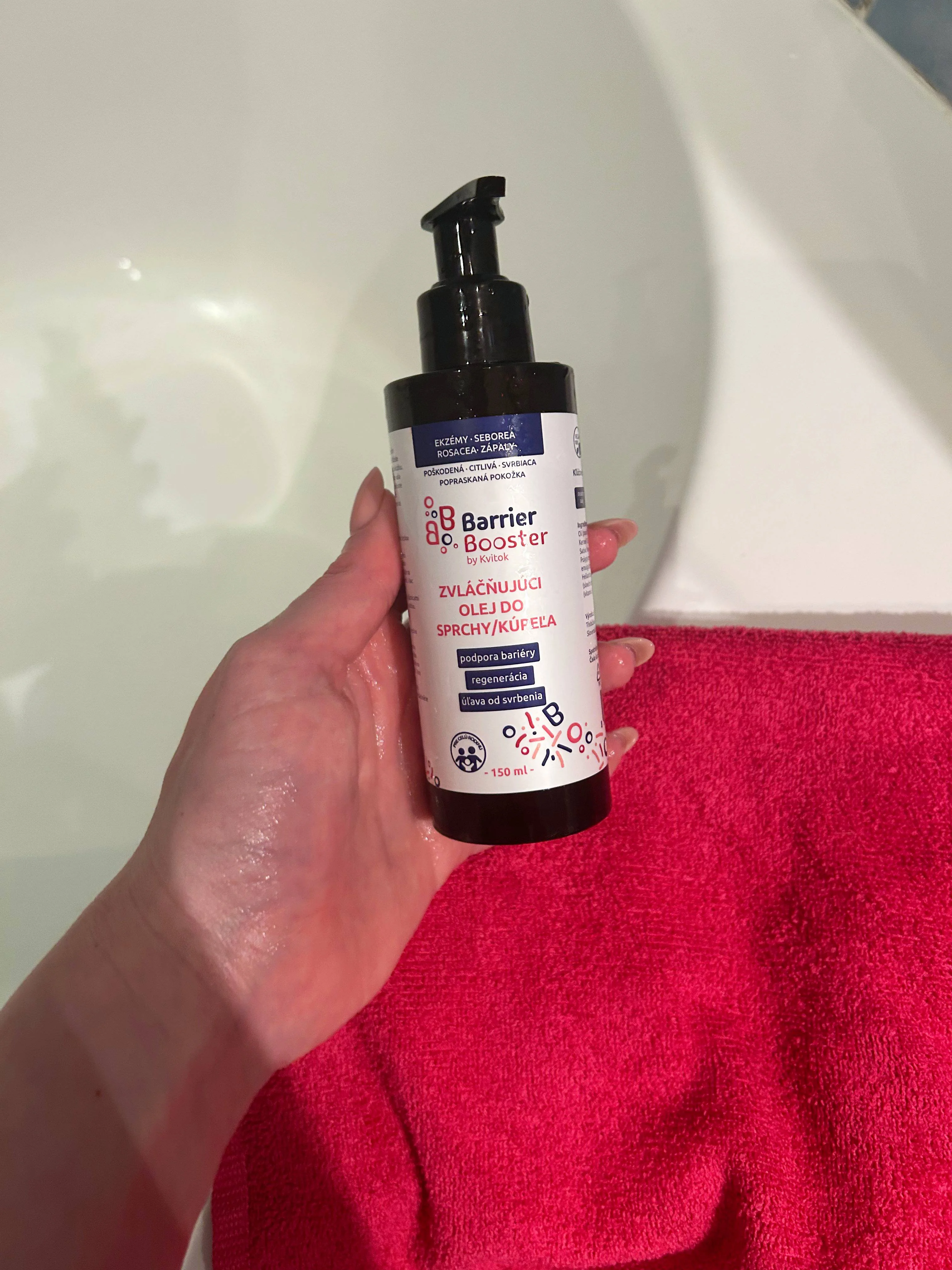 Kvitok Barrier Booster Natłuszczający olejek pod prysznic i do kąpieli (150 ml) - dla jedwabiście miękkiej skóry