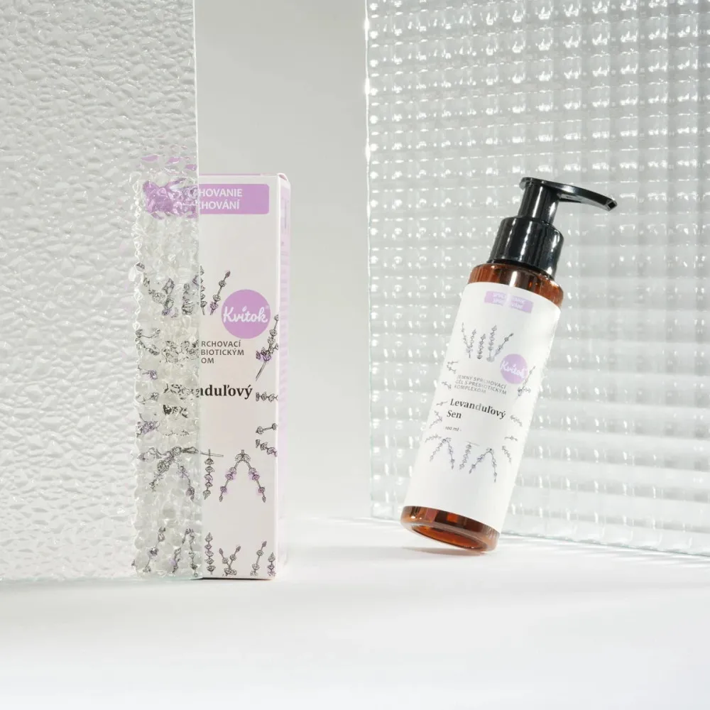 Kvitok Delikatny żel pod prysznic z kompleksem prebiotycznym Lavender Dream (100 ml) - o delikatnym ziołowym zapachu