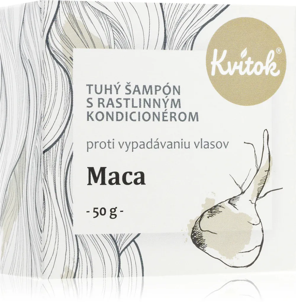 Kvitok Sztywny szampon z odżywką Maca XXL (50 g) - stymuluje wzrost włosów