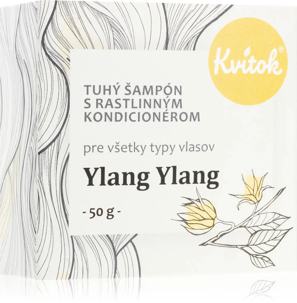 Kvitok Sztywny szampon z odżywką do włosów jasnych Ylang Ylang XXL (50 g) - pięknie się pieni