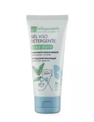 laSaponaria Żel do mycia twarzy Deep Pure BIO (100 ml) - odpowiedni dla skóry mieszanej i tłustej
