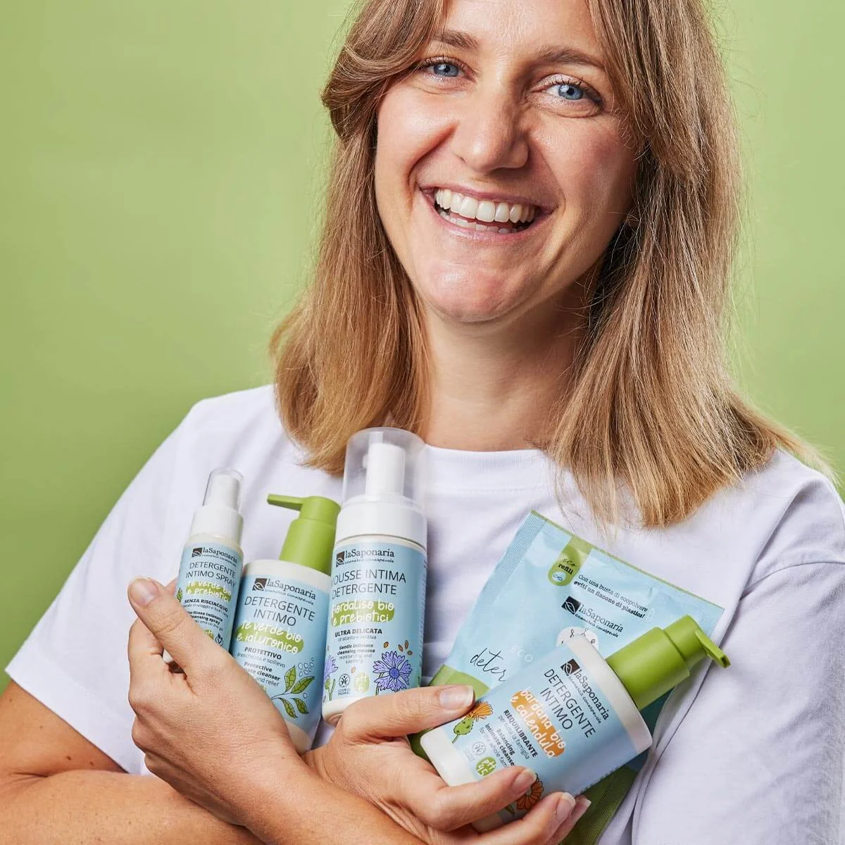 laSaponaria Ochronny żel do higieny intymnej z zieloną herbatą BIO (250 ml) - odpowiedni po porodzie i podczas menstruacji