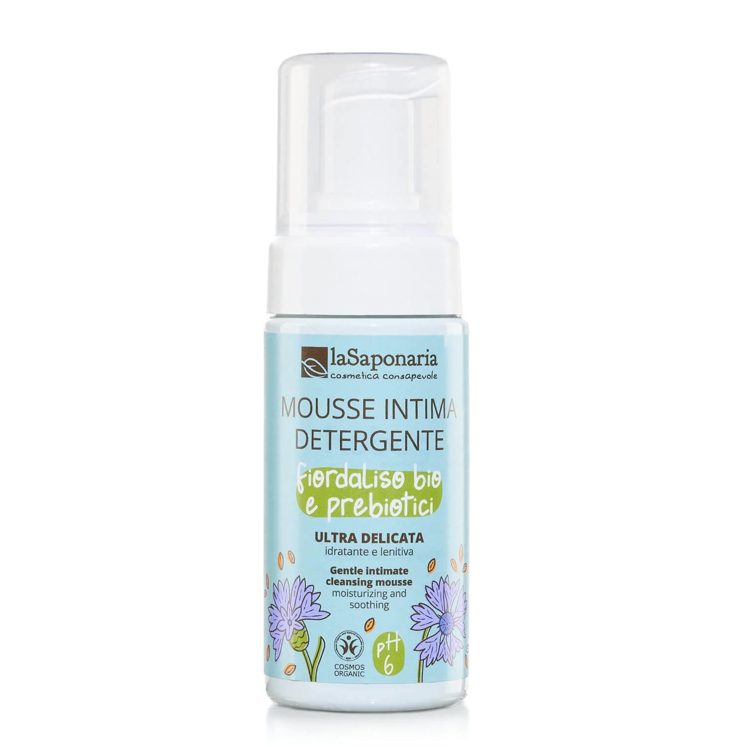 laSaponaria Pianka do higieny intymnej z chabrem bławatkiem i prebiotykami BIO (100 ml) - odpowiednia dla dzieci i w okresie menopauzy