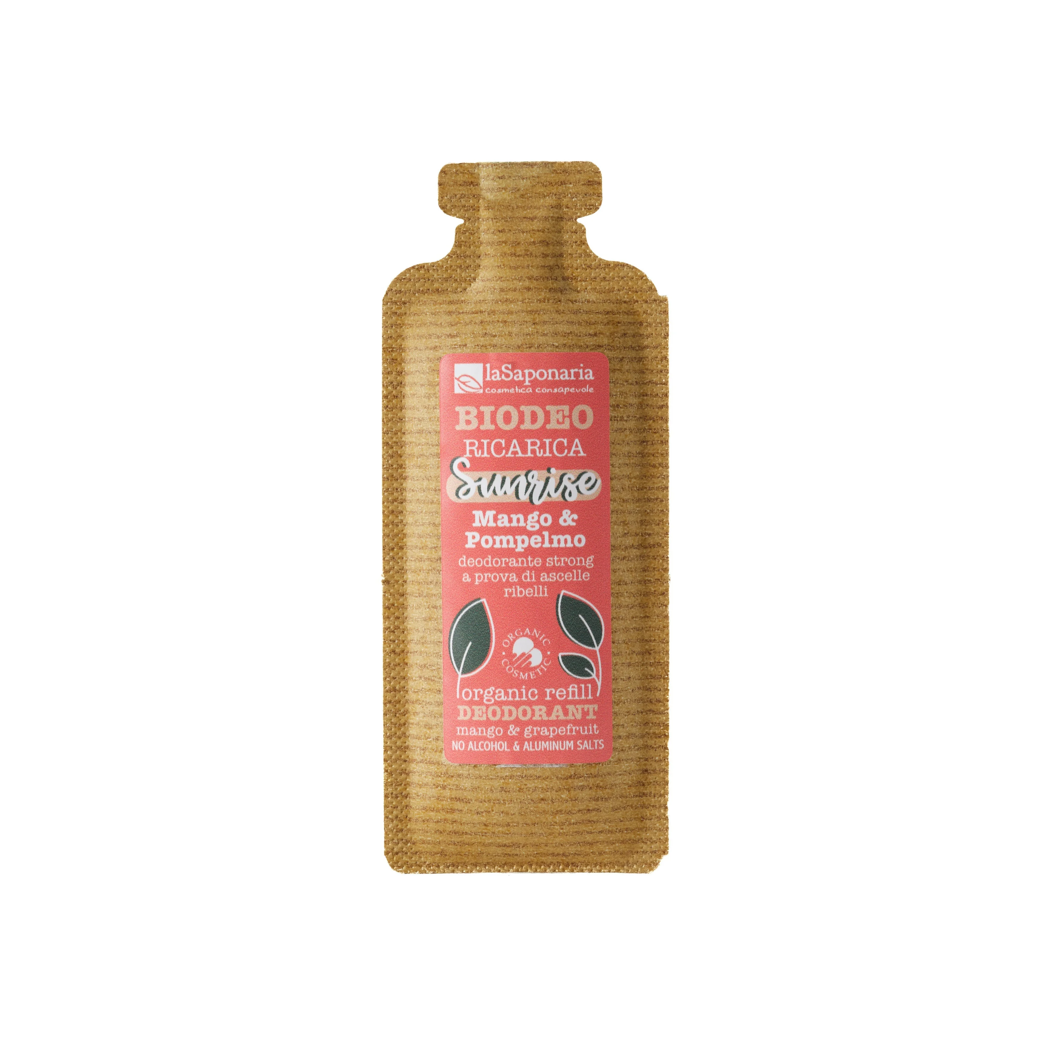 laSaponaria Uzupełnienie do dezodorantu w kulce Sunrise - Mango i grejpfrut BIO (40 ml) - tropikalny zapach