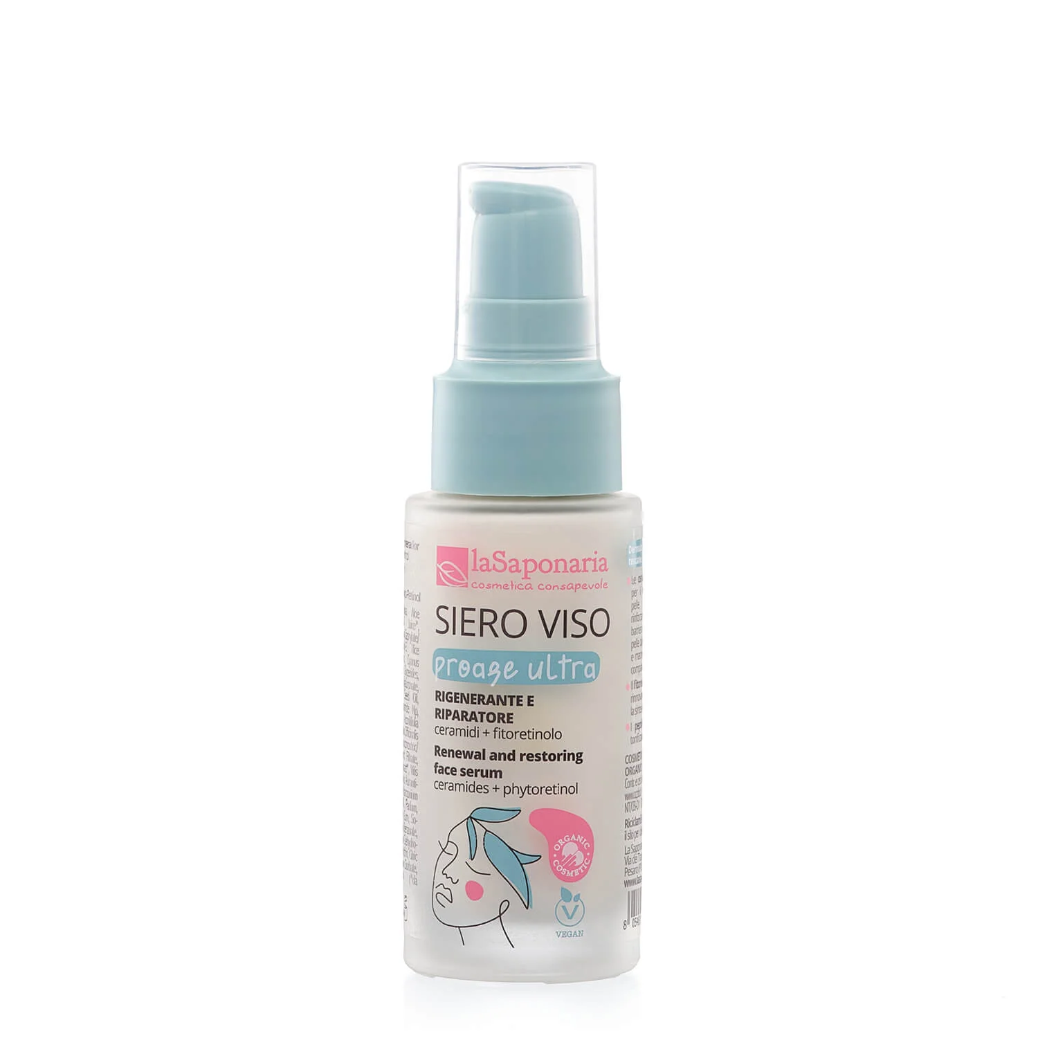 laSaponaria Serum do twarzy Proage Ultra dla cery dojrzałej BIO (30 ml) - z ceramidami i fitoretinolem