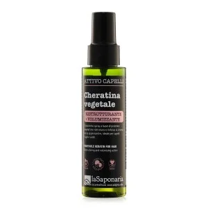 laSaponaria Roślinna keratyna do włosów - aktywny spray restrukturyzujący i nadający objętości (100 ml) - odpowiedni dla zniszczonych i cienkich włosów