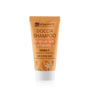 laSaponaria Żel pod prysznic i szampon 2w1 z BIO pomarańczą i wit. C dla całej rodziny 30 ml - o słodkim i pobudzającym zapachu
