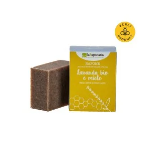 laSaponaria Mydło oliwkowe w kostce BIO - miód i lawenda (100 g) - odpowiednie do ciała i twarzy