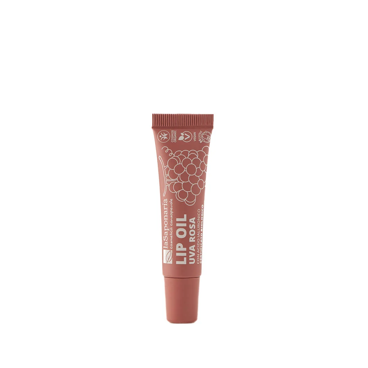 laSaponaria Odżywczy olejek do ust z różowymi winogronami BIO – Rosy Nude (12 ml) – dla lśniących i głęboko odżywionych ust