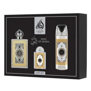 Lattafa Pride King Of Arabia EDP 100 ml + EDP 20 ml + DEO w sprayu 200 ml UNISEX