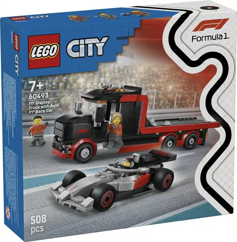 City 60493 Pokazowa ciężarówka F1® z samochodem wyścigowym Audi F1®