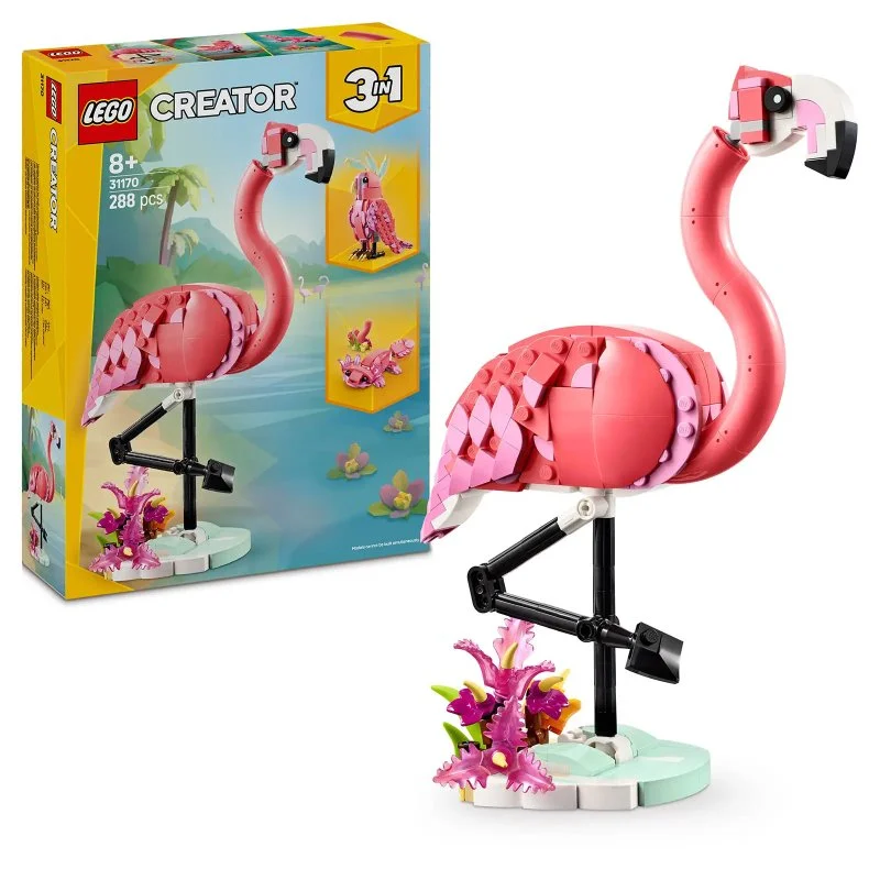 Creator 3 w 1 31170 Dzikie zwierzęta: Różowy flaming