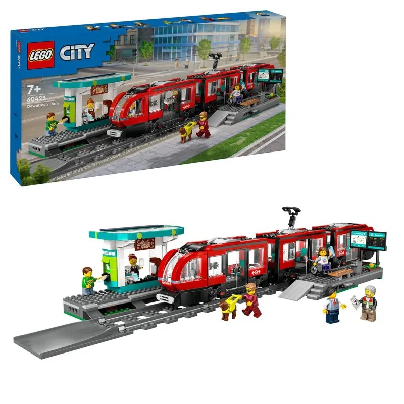 City 60423 Tramwaj i przystanek w centrum miasta