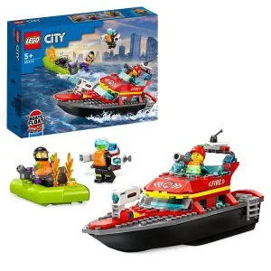 LEGO® City 60373 Strażacka łódź ratownicza i łódka