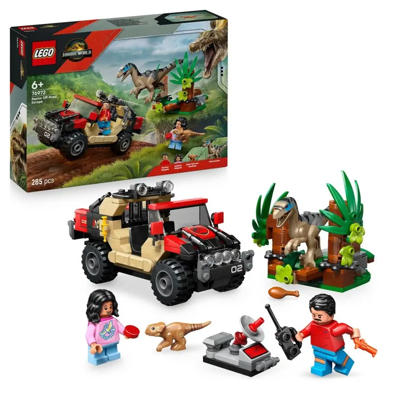 Jurassic World 76972 Ucieczka przed raptorem w terenowym samochodzie