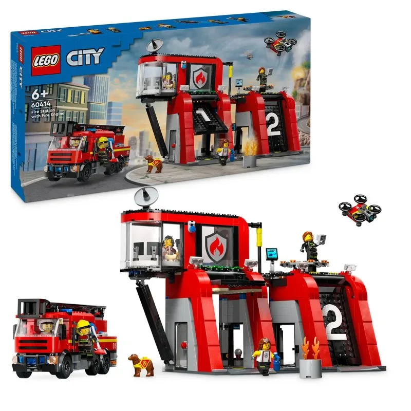 City 60414 Remiza strażacka z wozem strażackim