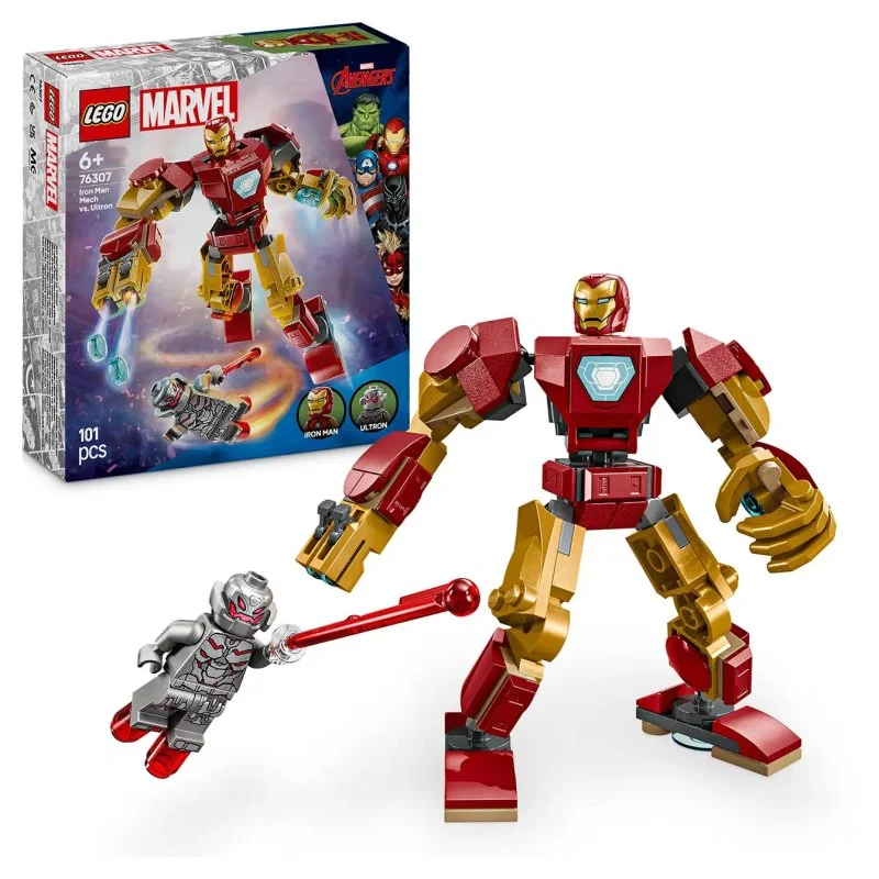 Marvel 76307 Iron Man w robotycznej zbroi vs. Ultron