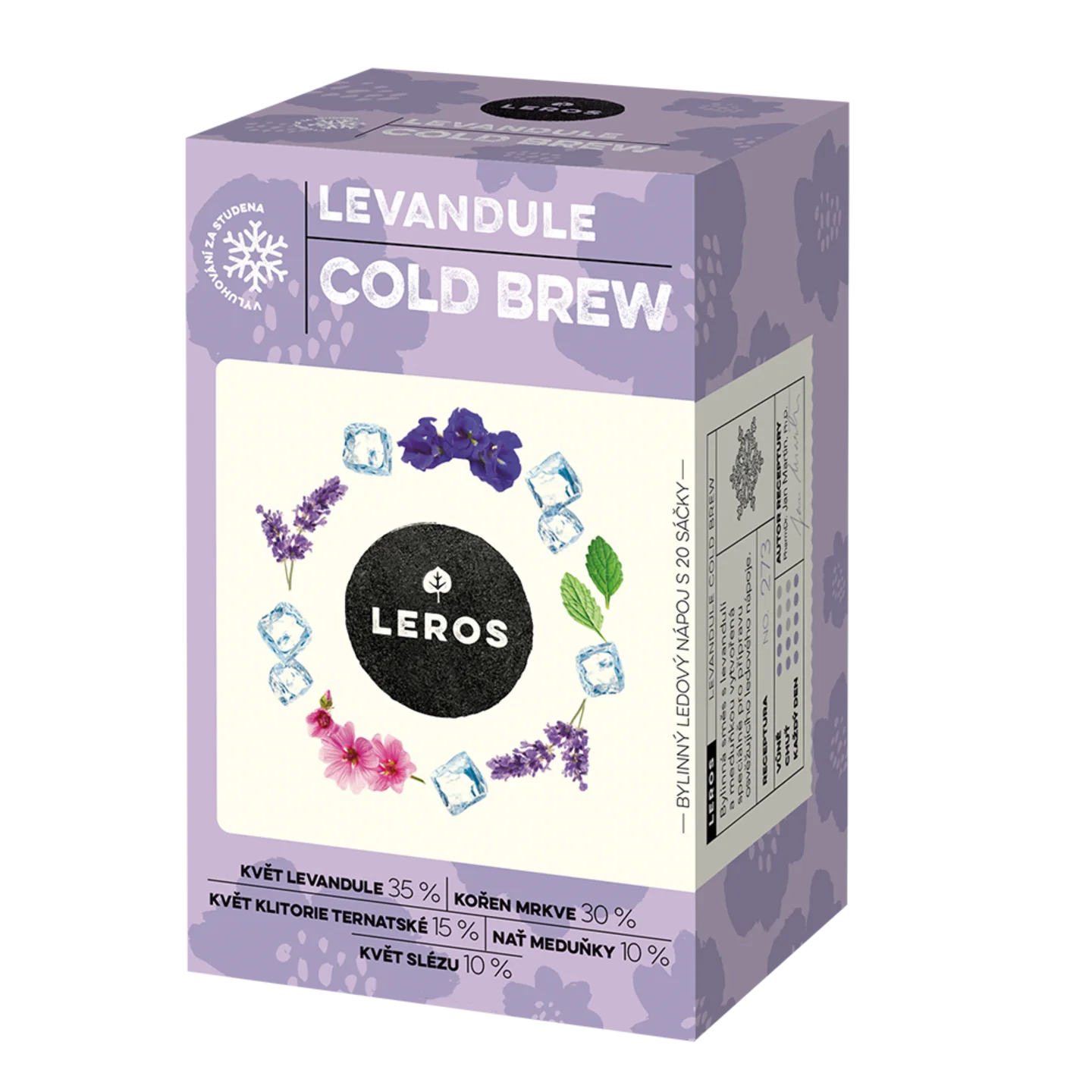 LEROS Mieszanka ziołowa Lawenda Cold Brew - torebki do zaparzania (20 x 1,2 g) - do przygotowania herbaty mrożonej