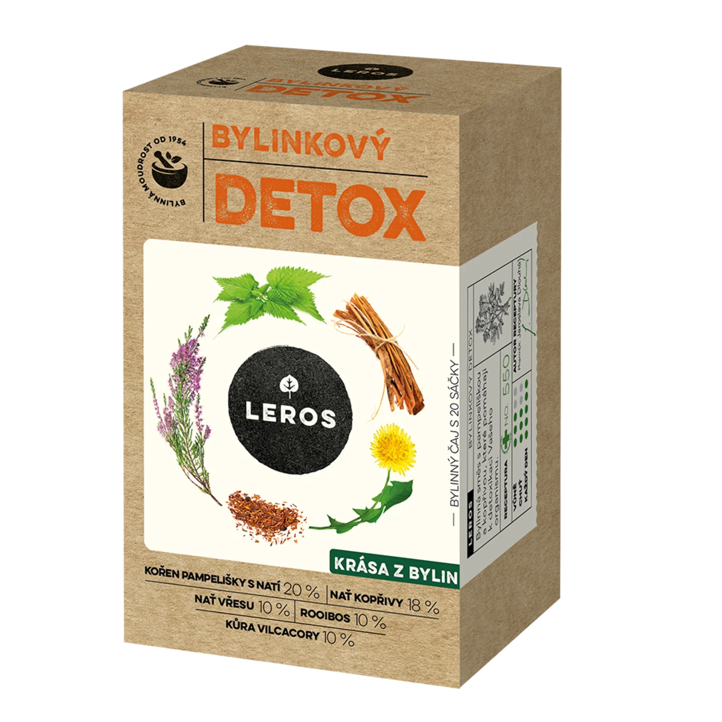 LEROS Herbata ziołowa Ziołowy detoks - saszetki do zaparzania (20 x 1,5 g) - dla oczyszczenia organizmu
