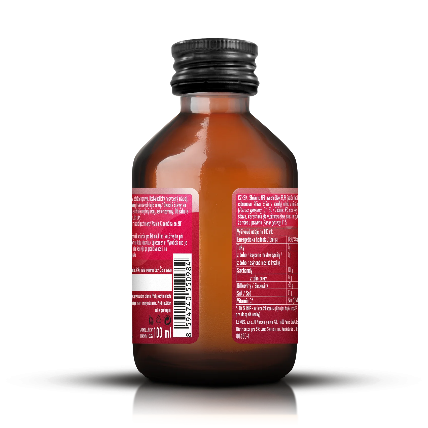 LEROS Healthy booster Energy shot (100 ml) - wspiera koncentrację i wydajność