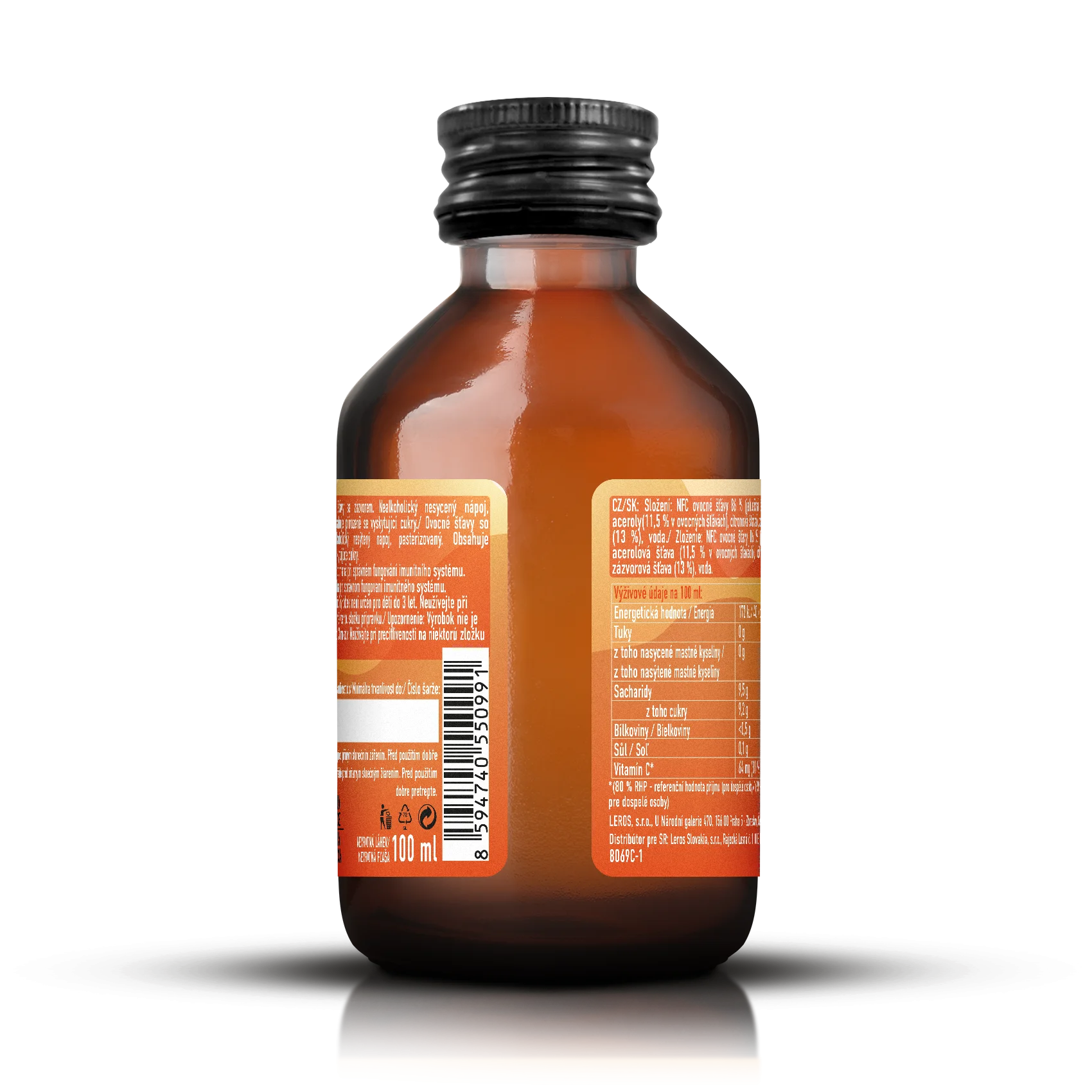 LEROS Healthy booster Imbir i Acerola Immunity shot (100 ml) - na wzmocnienie odporności