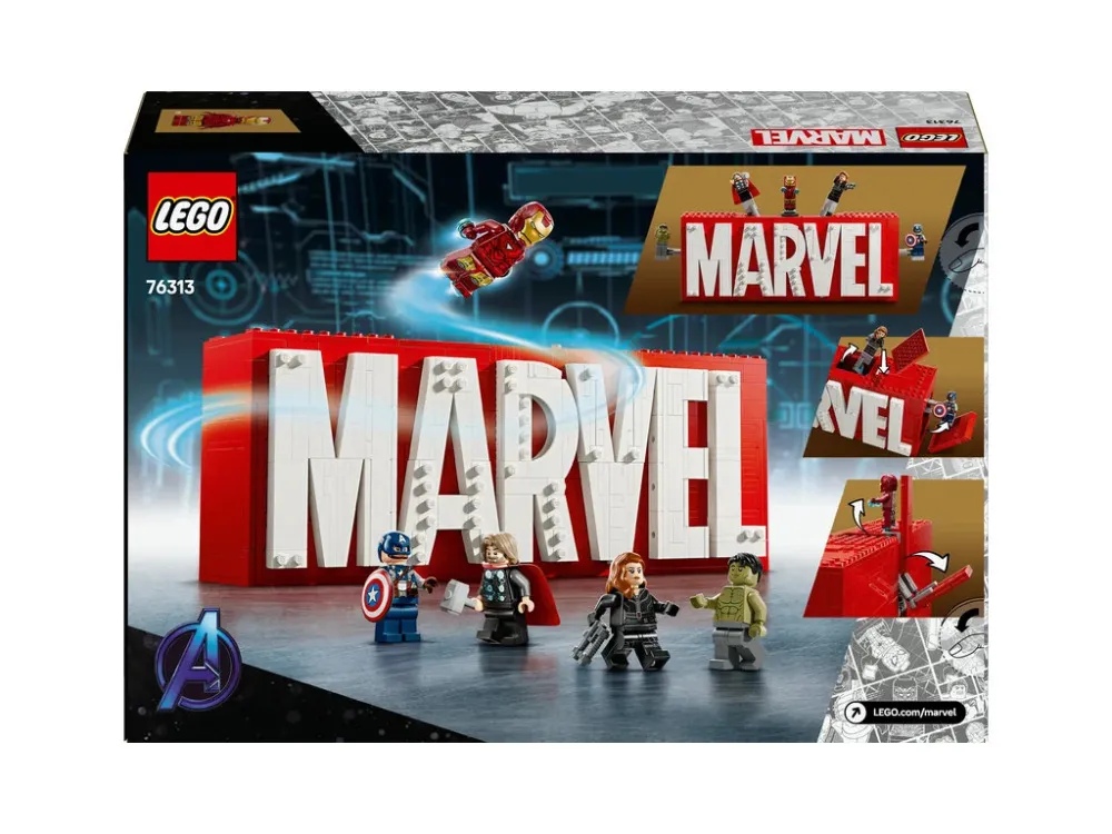 Marvel 76313 Logo MARVEL i minifigurki