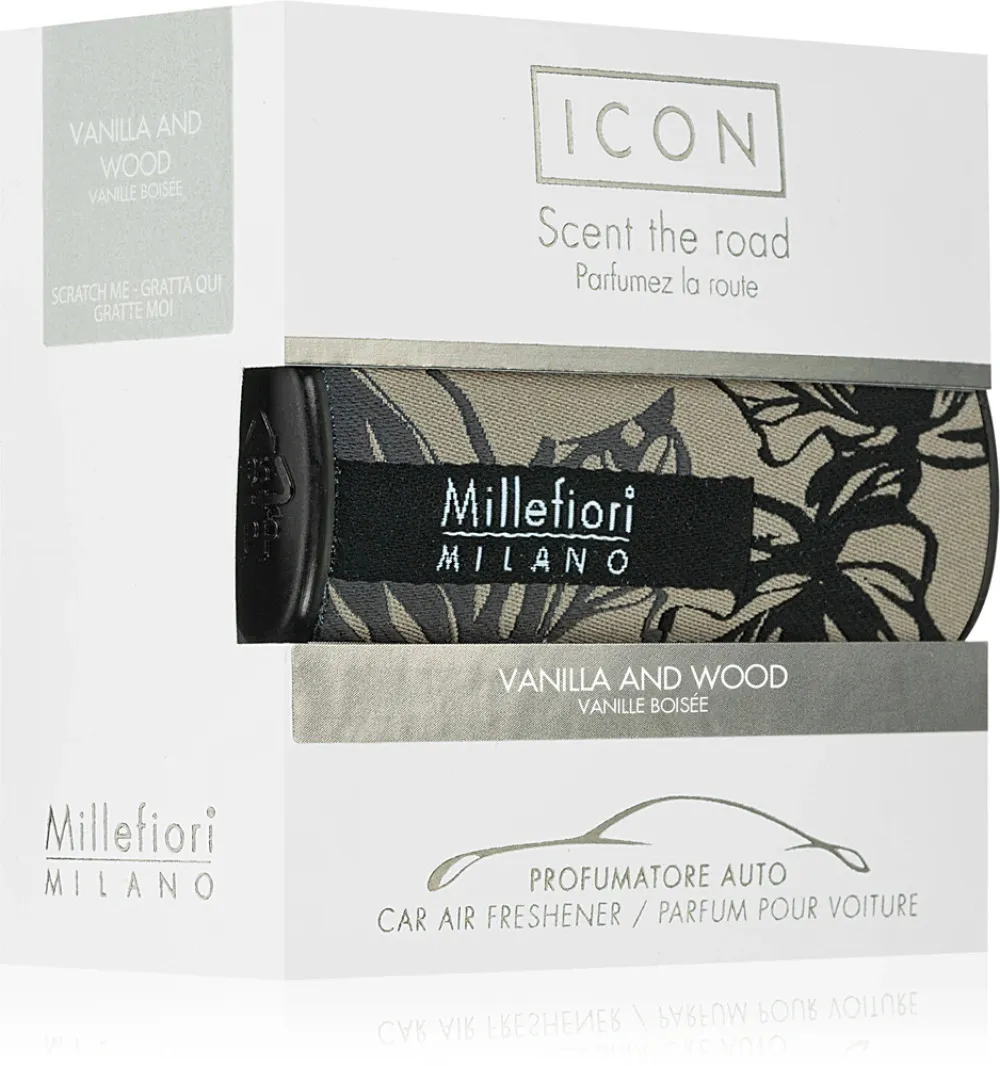 Icon Textil Floral Vanilla and Wood zapach do auta Millefiori Icon Textil Floral Vanilla and Wood vůně do auta