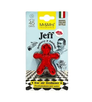 Mr&Mrs Fragrance Jeff Chrome Malina & Paczula zapach do auta czerwony