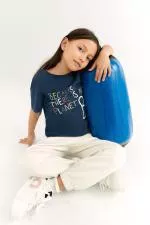 Ecoalf Musgalf T-shirt Girls Blue Indigo