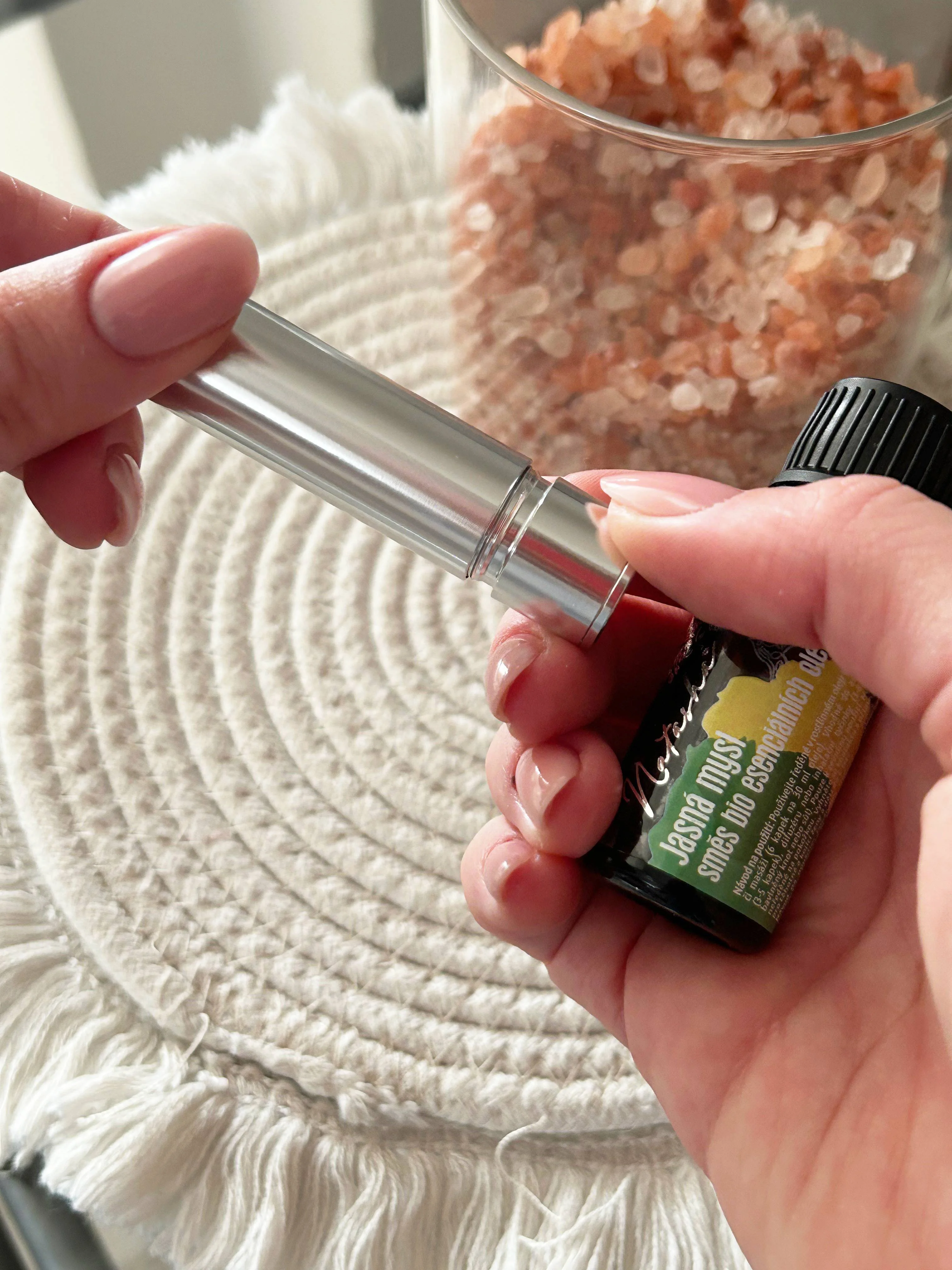 Natasha Zestaw aromaterapeutyczny z inhalatorem - Czysty umysł - świeża pomarańcza, mięta pieprzowa i rozmaryn
