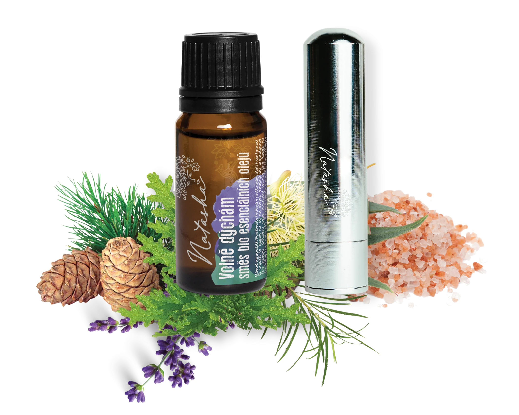 Natasha Zestaw aromaterapeutyczny z inhalatorem - Swobodnie oddycham - pomoc przy zatkanym nosie