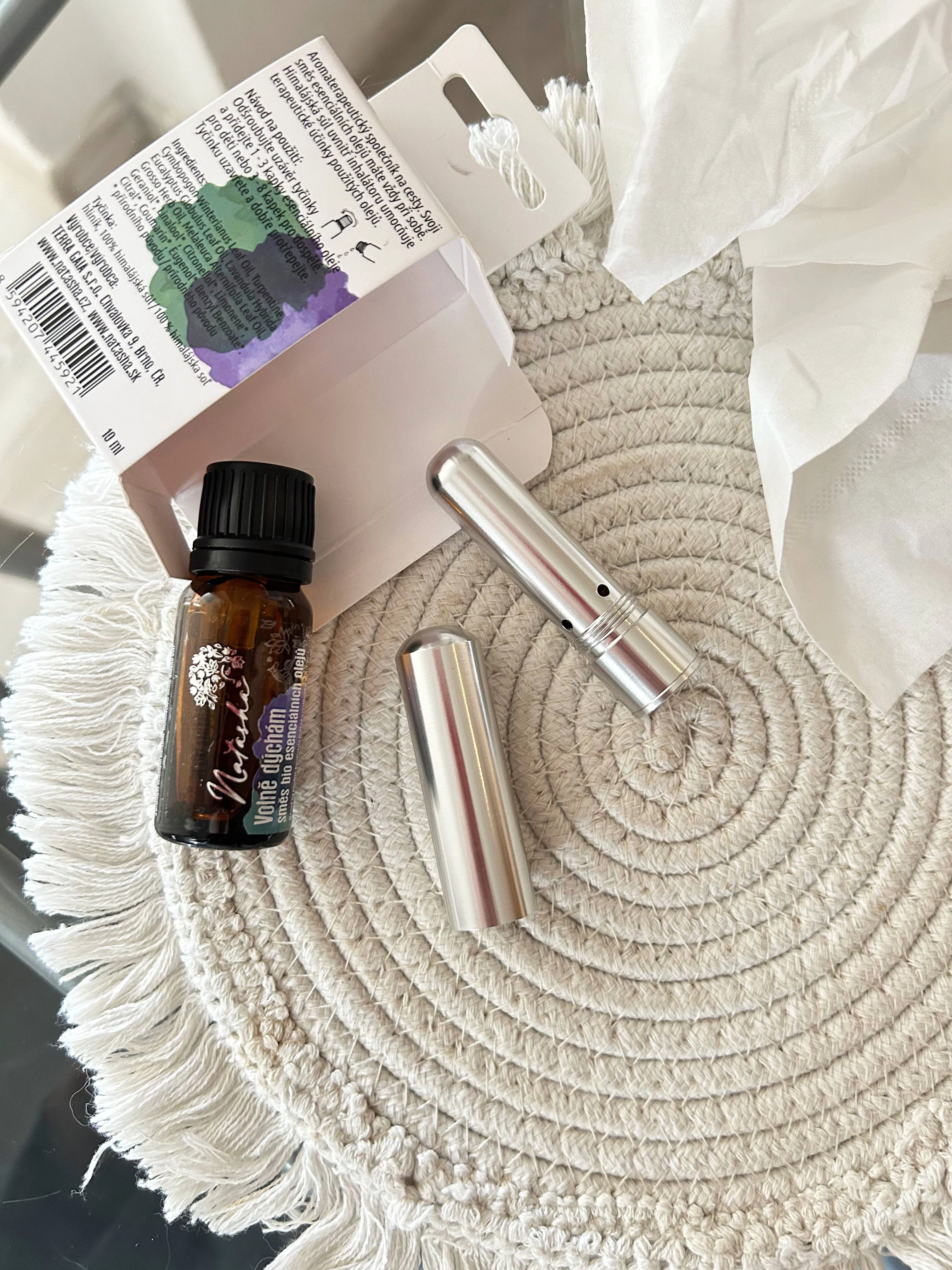Natasha Zestaw aromaterapeutyczny z inhalatorem - Swobodnie oddycham - pomoc przy zatkanym nosie