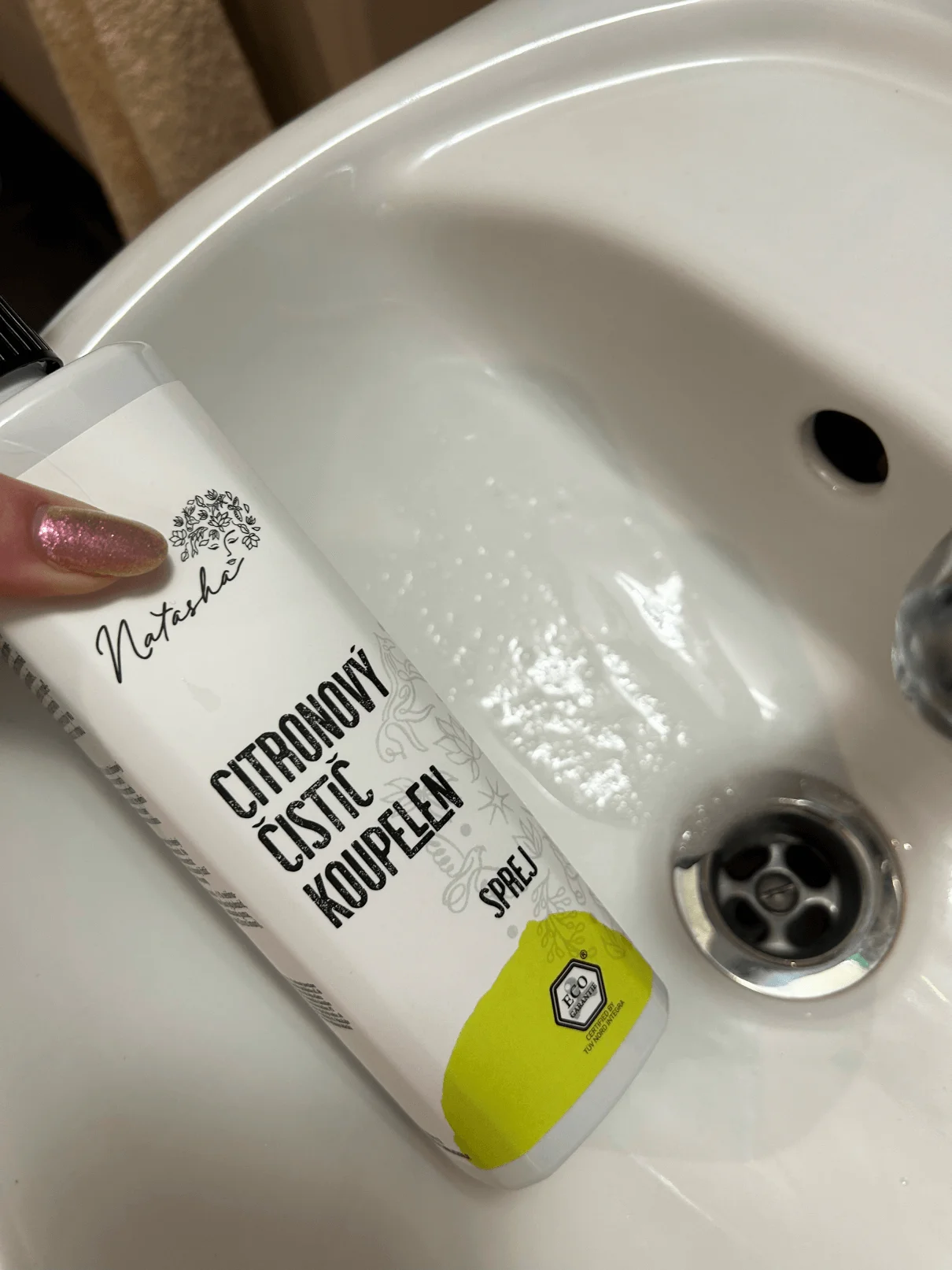 Natasha Cytrynowy środek do czyszczenia łazienek - spray (500 ml) - odpowiedni do gospodarstw domowych z twardą wodą
