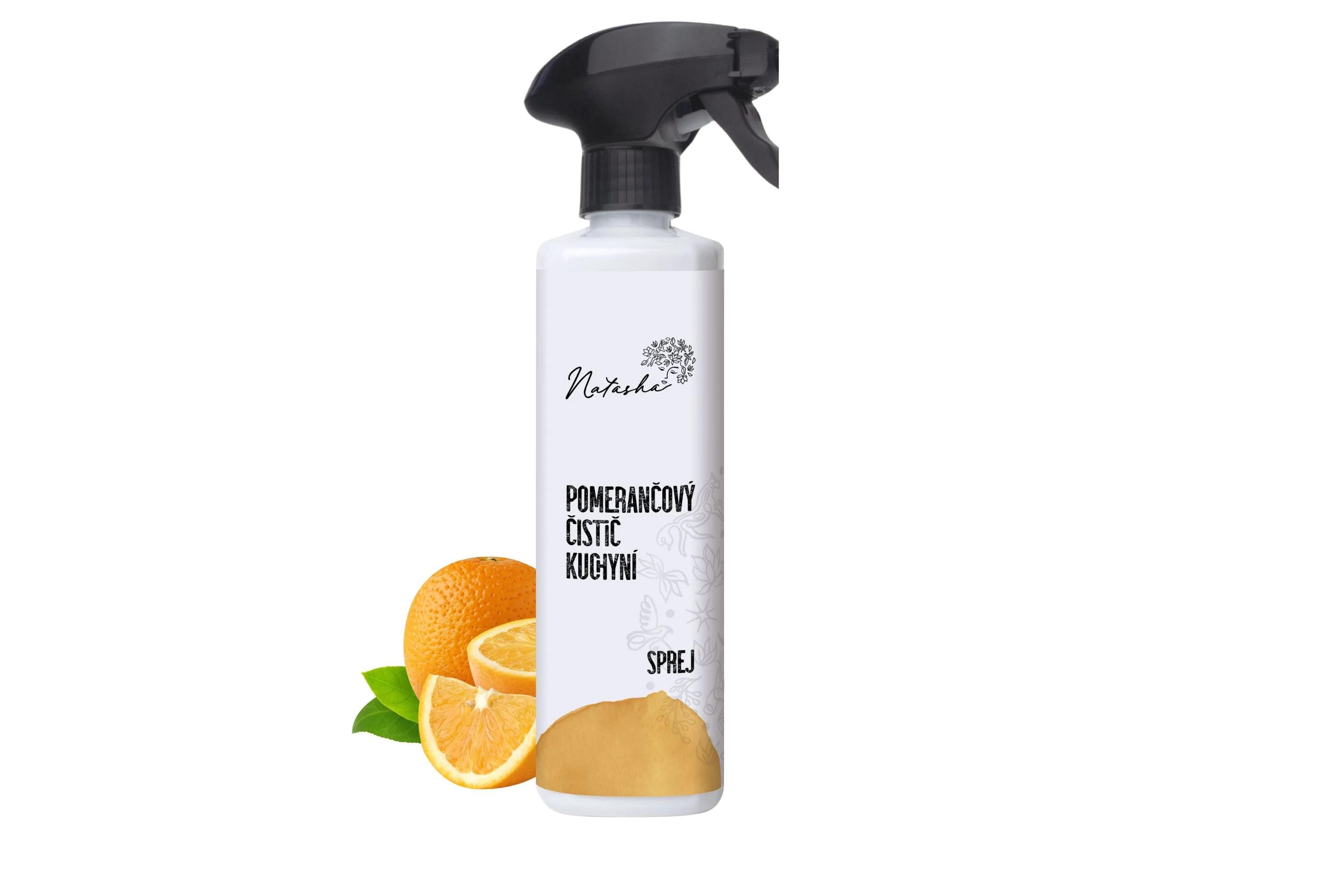 Natasha Pomarańczowy środek do czyszczenia kuchni - spray (500 ml) - uniwersalny odtłuszczacz w sprayu