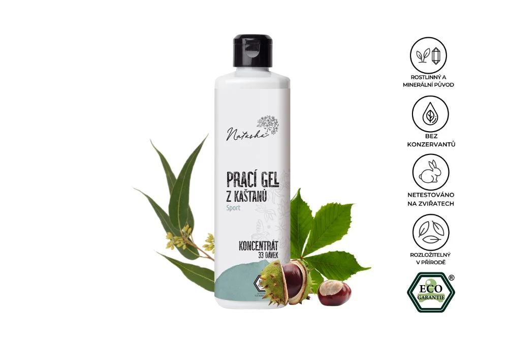 Natasha Żel do prania z kasztanów Sport - koncentrat 500 ml - 33 prania w 500 ml