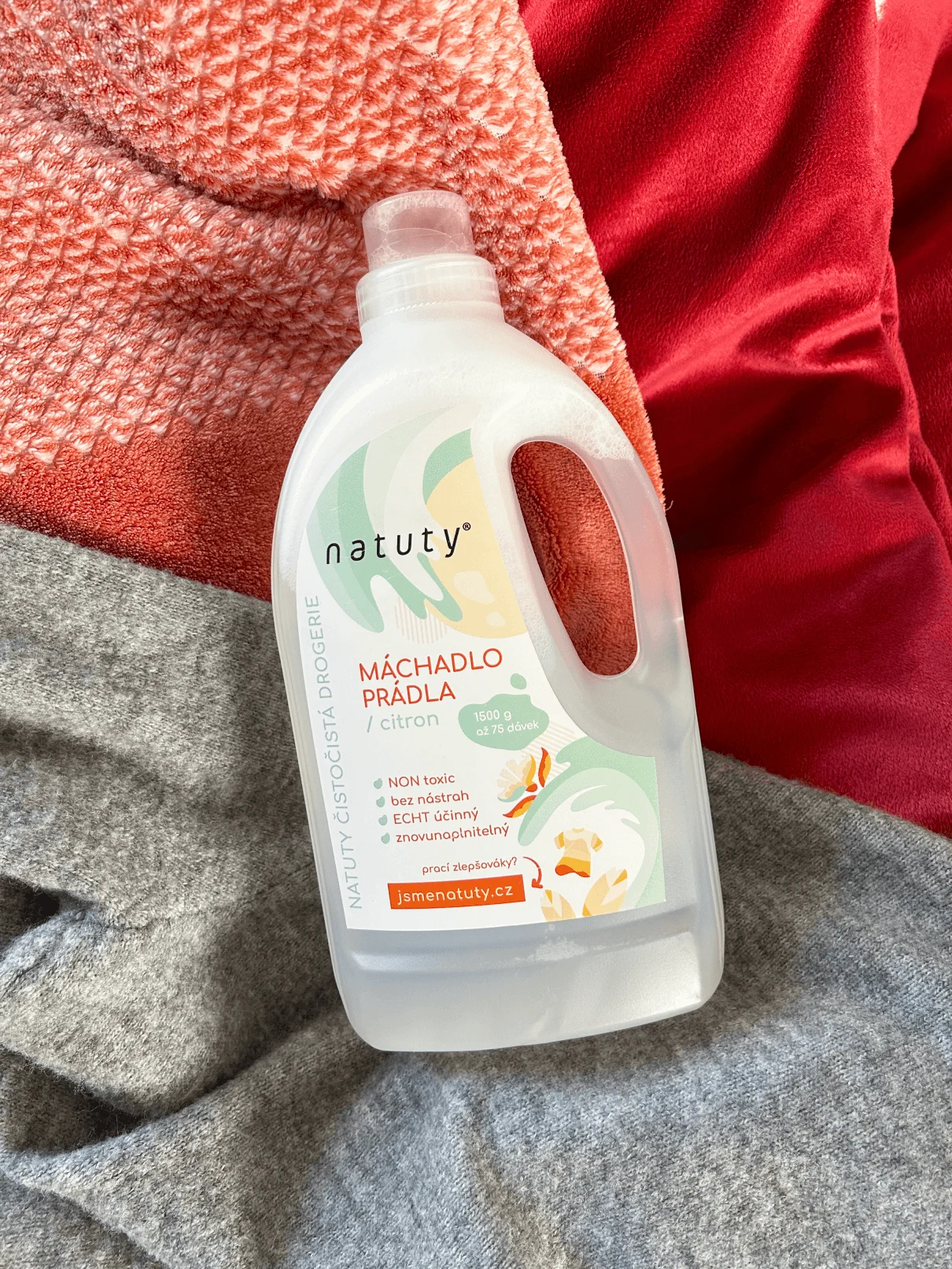 Natuty Płyn do płukania tkanin o zapachu cytryny 1 l