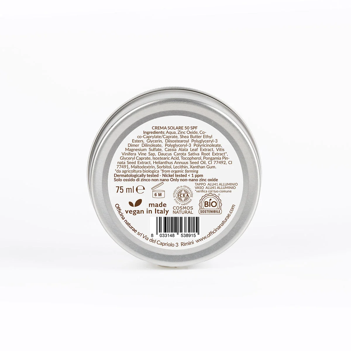 Officina Naturae Krem przeciwsłoneczny SPF 50 w metalowej puszce (75 ml) - bezzapachowy