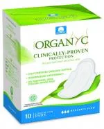 Organyc Podkłady na dzień umiarkowany ze skrzydełkami (10 szt.) - 100% bawełna organiczna, 3 krople