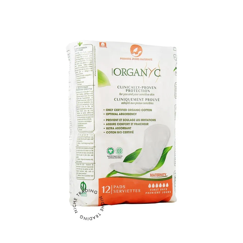 Organyc Podkłady poporodowe (12 szt.) - 100% bawełna organiczna, 6 kropli
