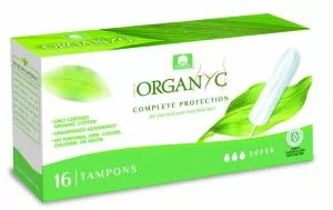 Organyc Super Tampony (16 szt.) - 100% bawełna organiczna, 3 krople