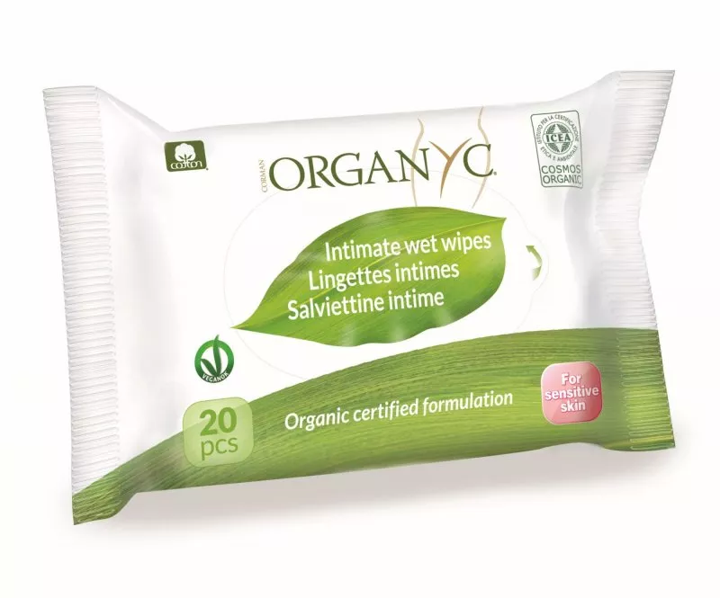 Organyc BIO chusteczki nawilżane do higieny intymnej (20 szt.) - 100% bawełna organiczna