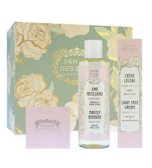 Panier Des Sens Radiant Peony zestaw prezentowy lekki krem do twarzy 40 ml + odżywczy krem do twarzy 50 ml + woda micelarna