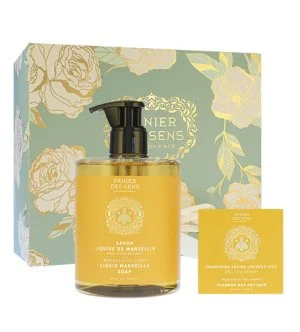 Panier Des Sens Regenerating Honey zestaw prezentowy mydło w płynie + szampon w kostce do włosów suchych 75 g