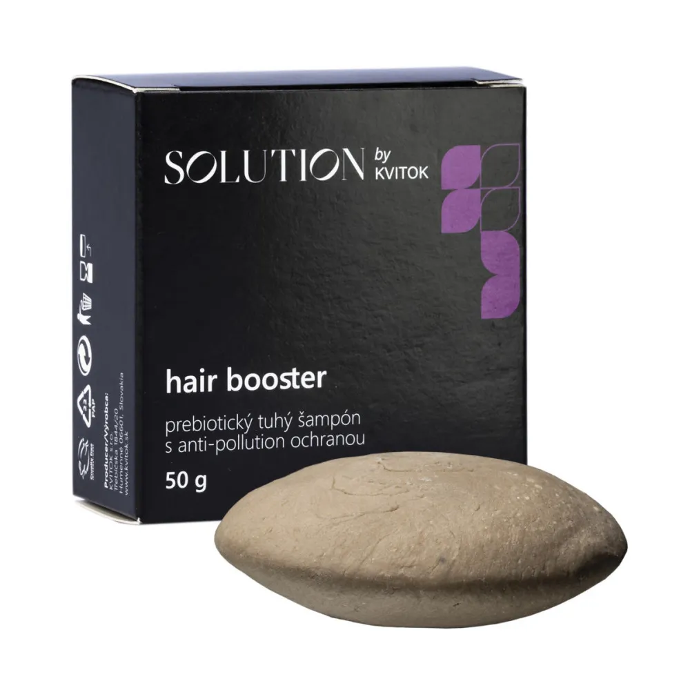 Kvitok Prebiotyczny szampon stały z ochroną przeciw zanieczyszczeniom Hair Booster - 50 g