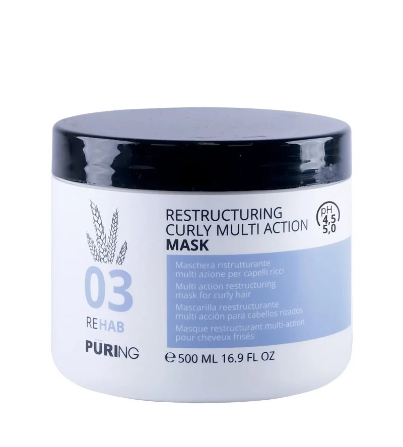 03 Rehab Restructuring Curly Multi Action Mask intensywna maska nawilżająca do włosów kręconych, falowanych i puszących się 500 ml